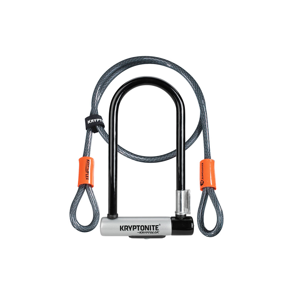 Kryptonite Kryptolok Standard U-Lock With 4 Foot Kryptoflex ...